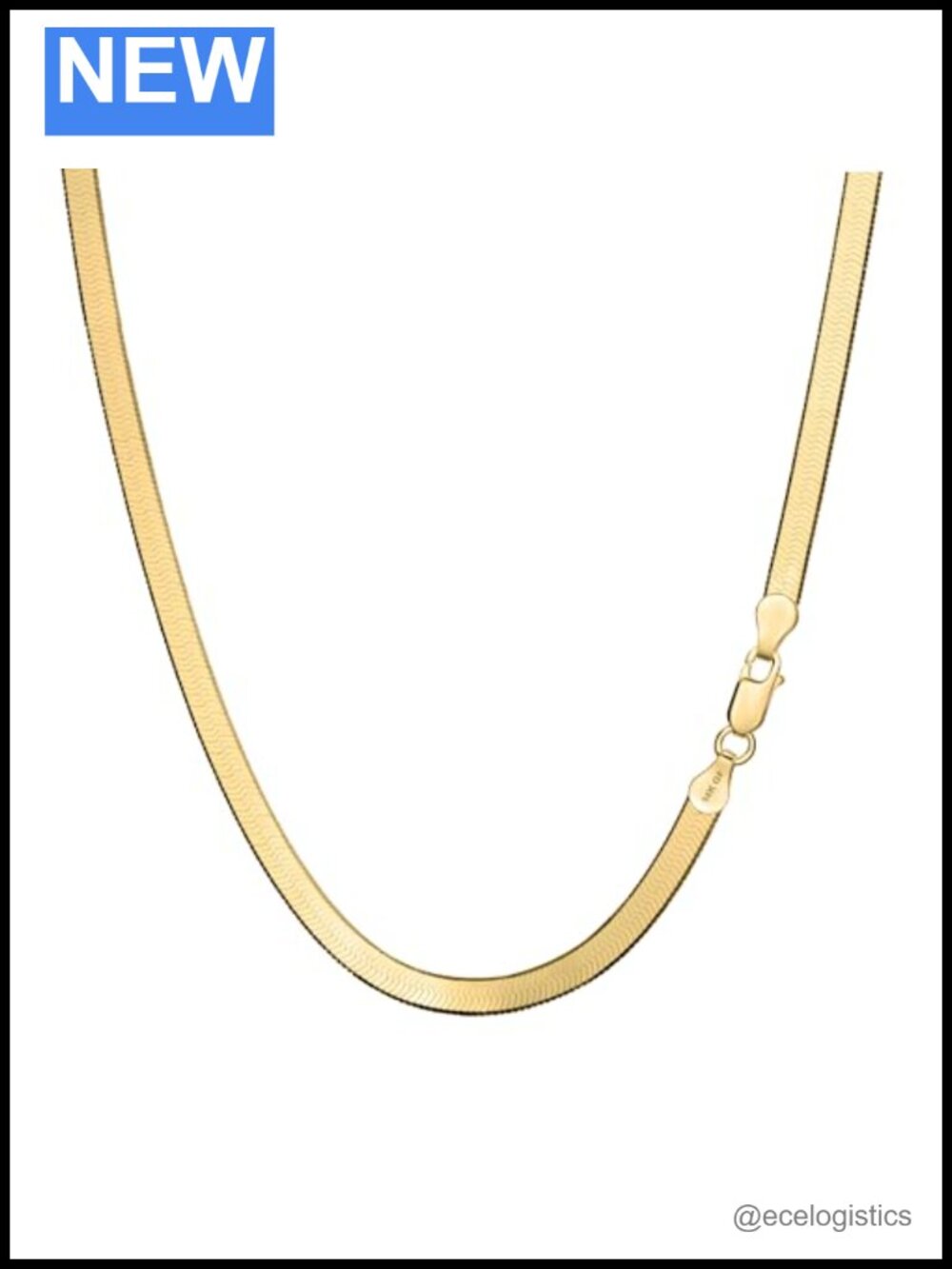 14K Gold Herringbone Chain Necklace Flat Snake Layered Unisex Jewelry Gift